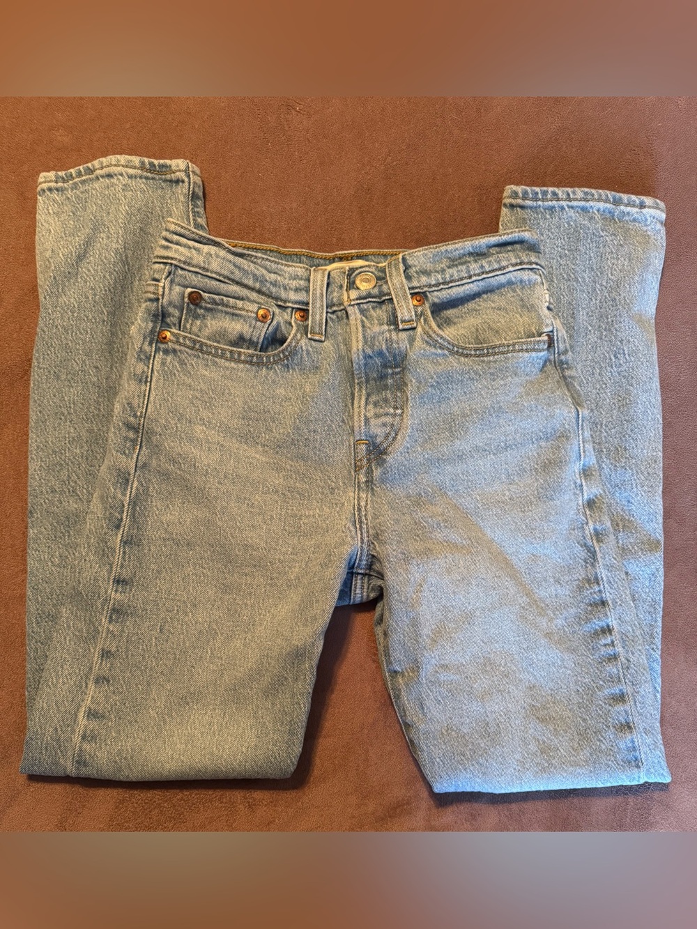 Levi's Wedgie High-Rise Light Blue Button Fly Jeans - Size 24 EUC
